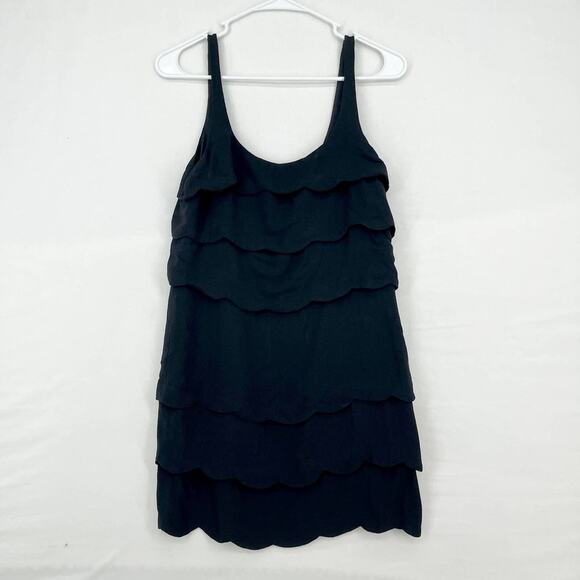 Sandro Paris Mini Ruffled Pleated Sleeveless Black Dress Size 1/Small - Picture 1 of 4